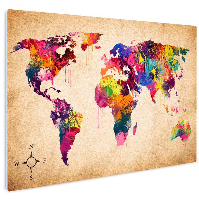Obraz - kolorowa mapa świata
